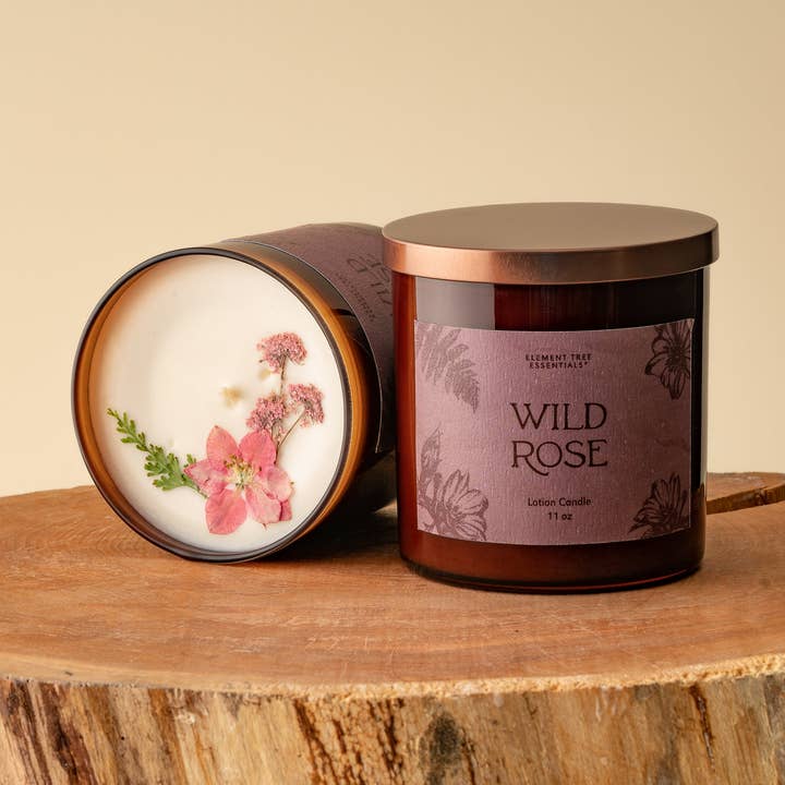 Wild Rose Lotion Candle for wholesale by Element Tree Essentials