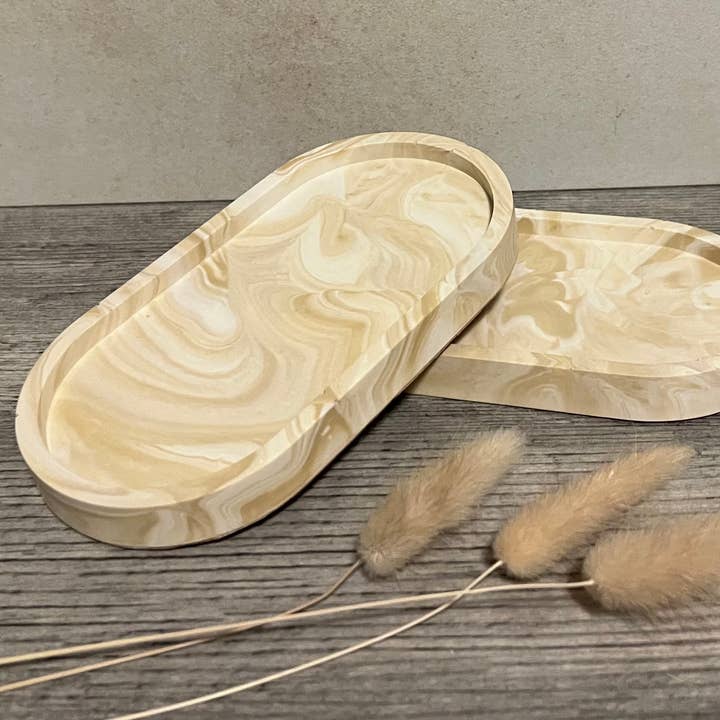 EMB Pretty – Großhandel Schmuckschalen – Ovales Schmucktablett aus marmoriertem Midi-Marmor, Schlüsselschale, Schmuckschale4