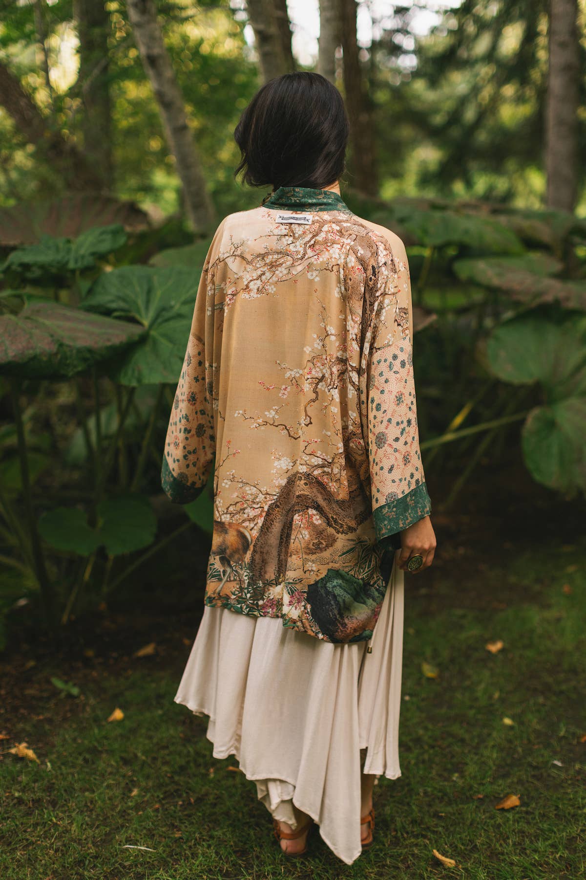 Market of Stars (USA) - Wholesale Kimono - Women's - Fable Matinée Duster Kimono w/ Deer and Moon, mid-length9