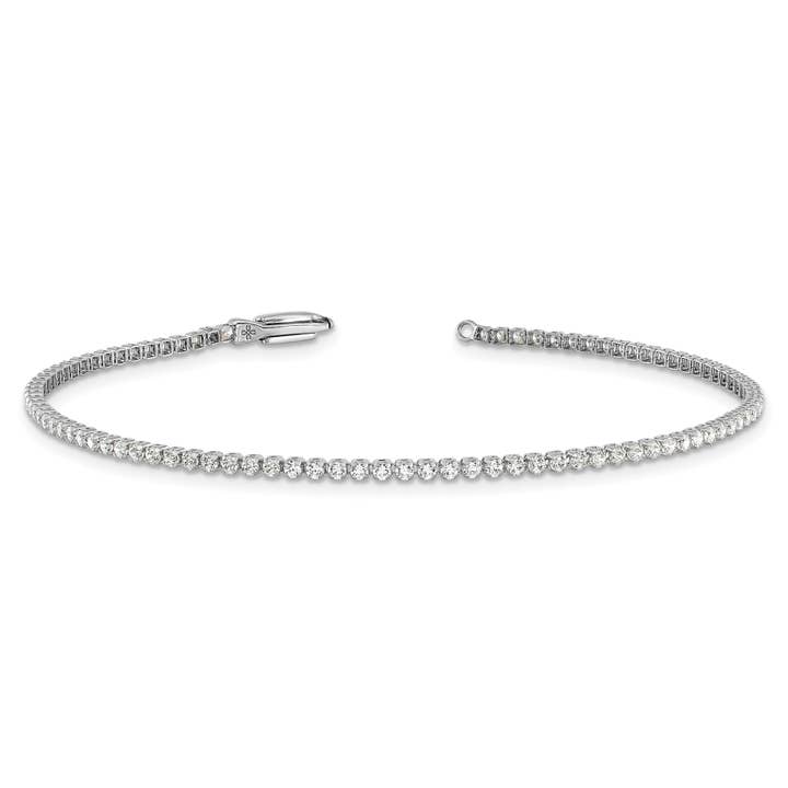 Pulsera de tenis redonda de diamantes de laboratorio en oro blanco de 14 quilates para venta al por mayor de Fine Diamond