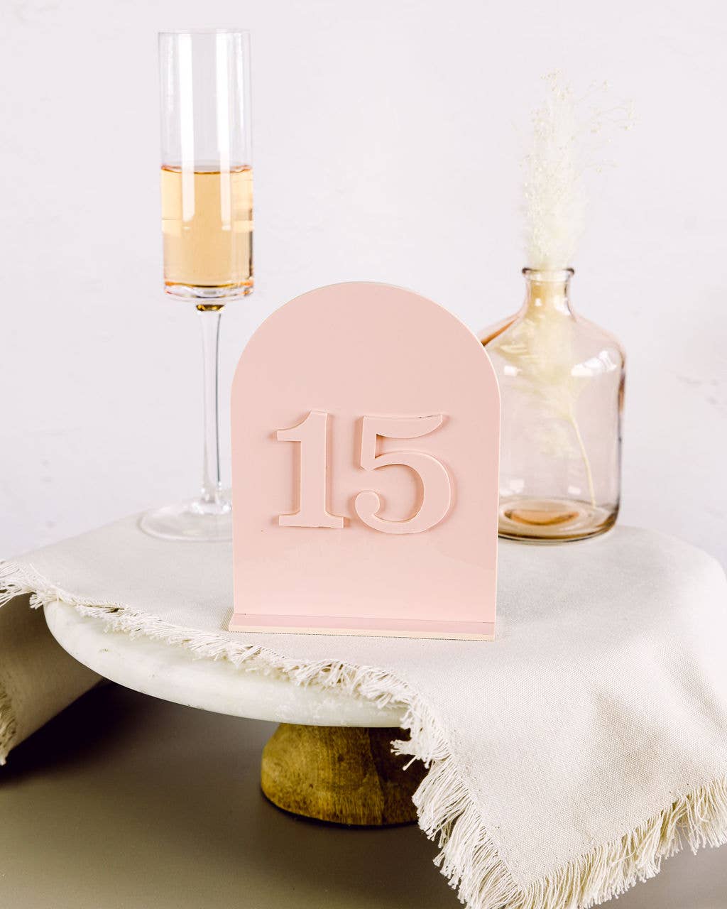 The Cotton & Canvas Co. - Wholesale Decorative Tabletop Object - Personalized Acrylic Arch Table Number6