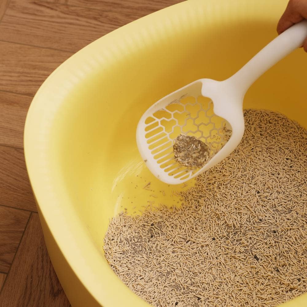 MichuPet - Vente Bac à litière – chat - MichuPet Bac à litière ouvert crème et blanc à bords hauts15