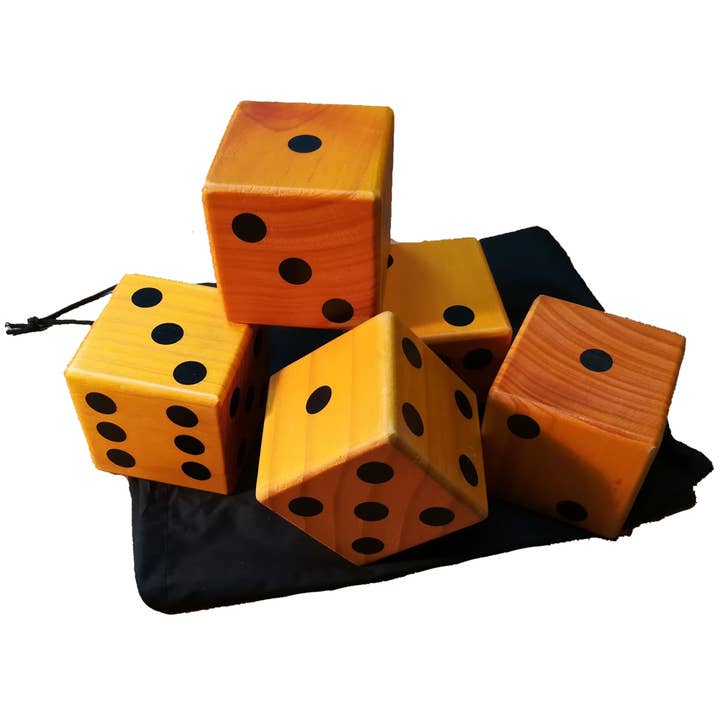 Wood Expressions - Wholesale Dice - Giant Roll 'em Dice - Set of 5 Wooden Lawn Dice3