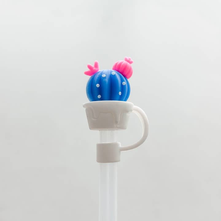Harris Girls & Co. - Wholesale Drinking Straw - Straw Cover "Blue Cactus"