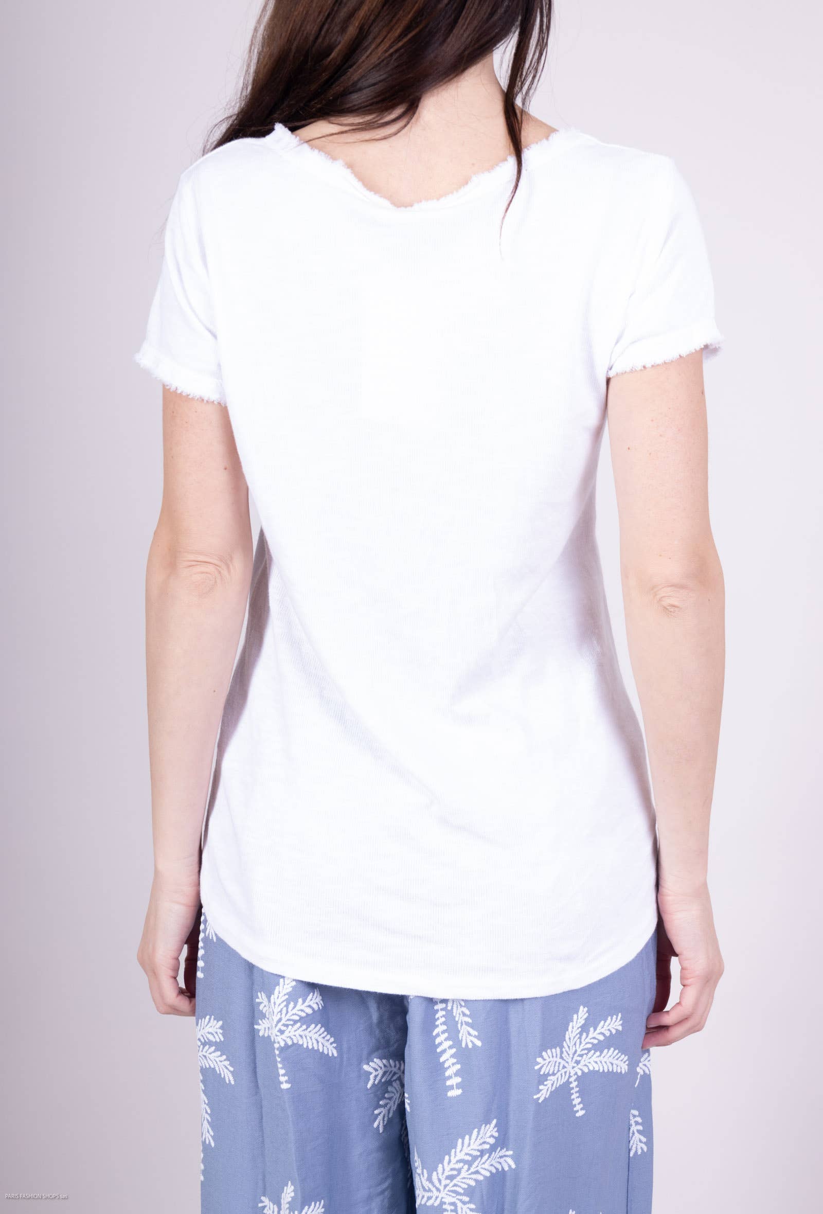 Pépouz' Paris - Wholesale T-Shirt - Women's - Washed cotton short-sleeve T-shirt PT25043