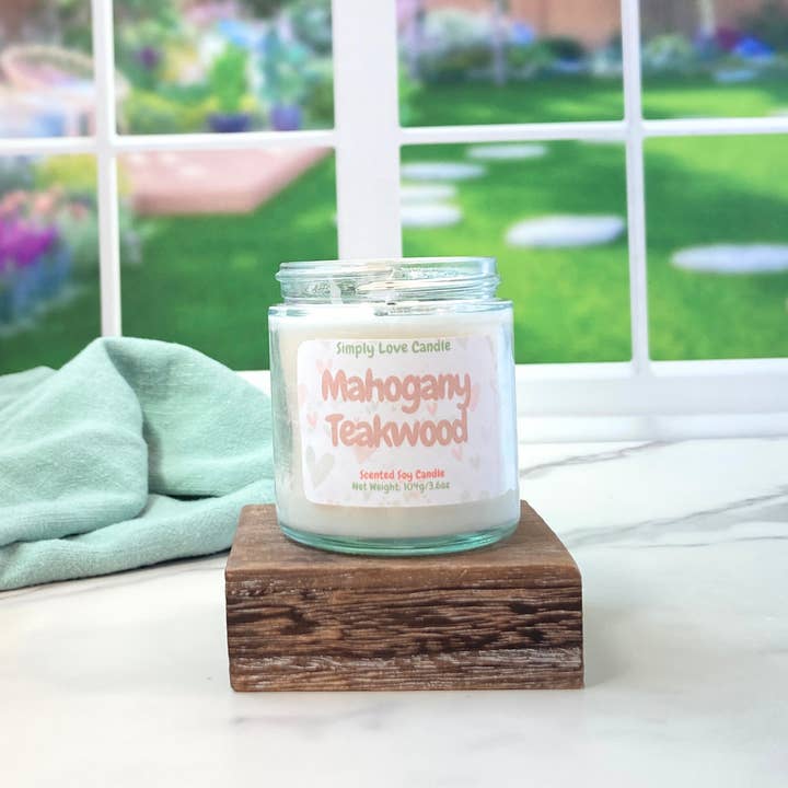Simply Love Candle - Wholesale Jar/Filled Candle - Mahogany Teakwood Soy Candle | 3.6 oz Masculine Scented4