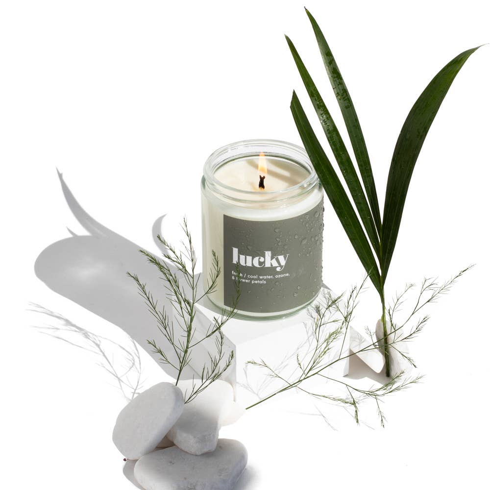 Vella & Co. by Vellabox - Wholesale Jar/filled candle - Lucky | 8oz Soy Candle Clear Jar3