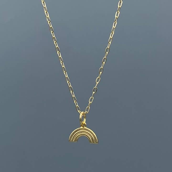 Something Silver - Wholesale Pendant/Charm Necklace - Gold Rainbow Necklace0