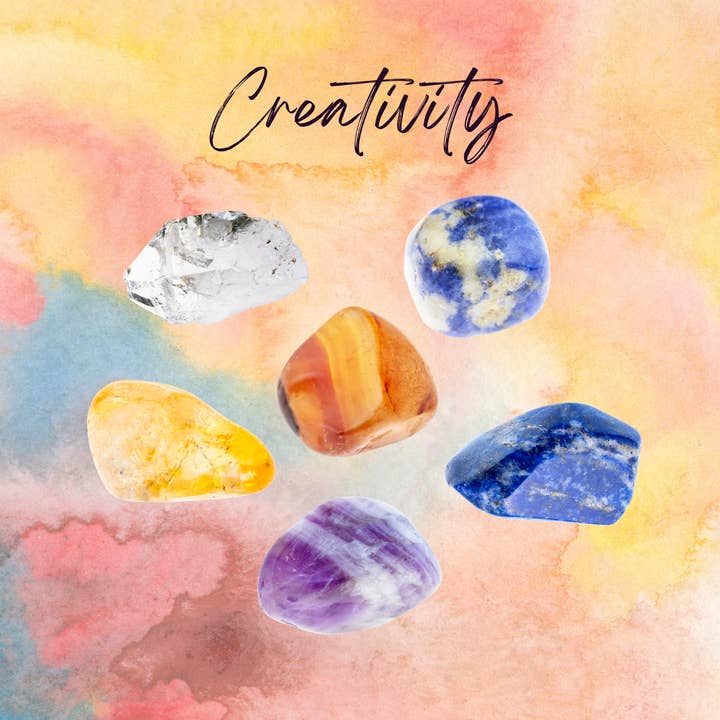 Manifestera KREATIVITET Avsiktsset med Informationskort och Väska för wholesale av Essential Wellness - Body, Mind, Spirit