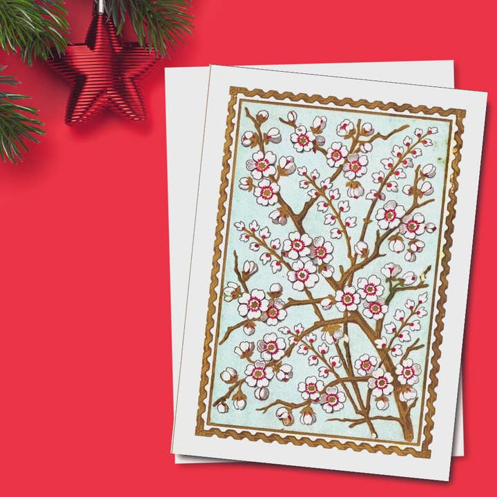 Tarjeta Holiday Blossoms - Caja de 10 (C10340) para venta al por mayor de Wright Card Company