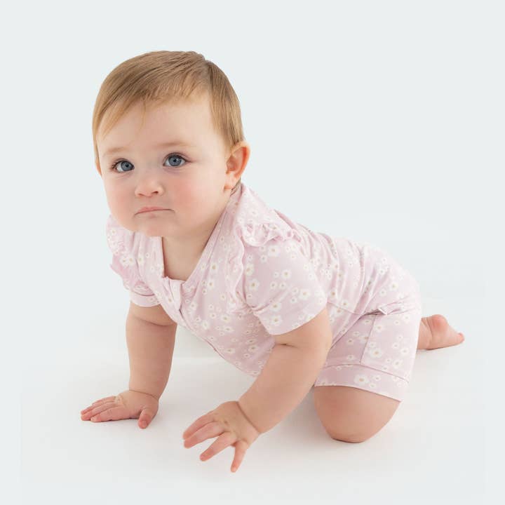 Kynd Baby - Wholesale Bodysuit (non-footed) – Baby - Day or Night Short Sleeve Frill Onesie - Orchid Bloom2