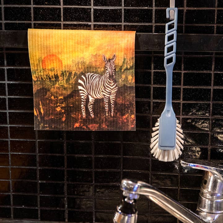 Nadja Wedin design – wholesale Kökshandduk/Disktrasa – Diskduk, 7x8" (17x20 cm) Zebra