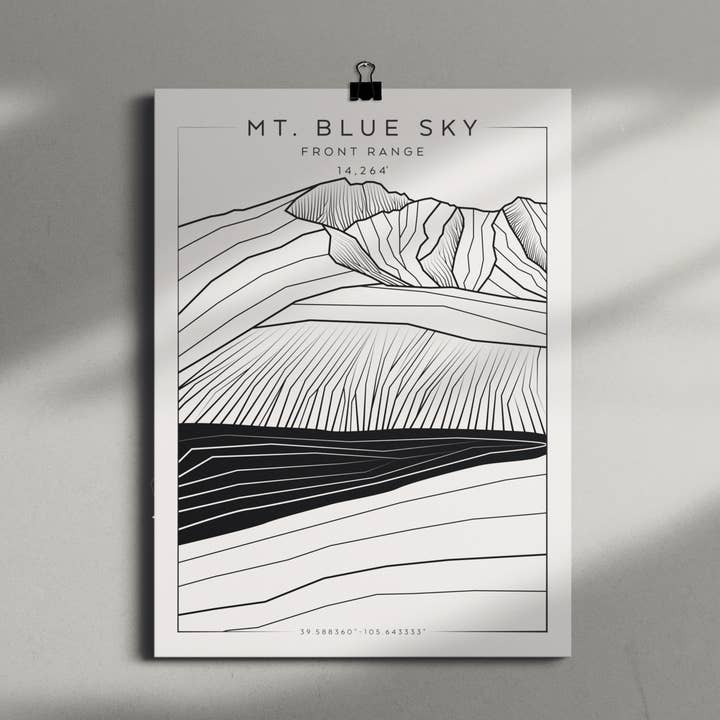 Póster de 9x12 de Mt. Blue Sky para venta al por mayor de The Elevated Line LLC