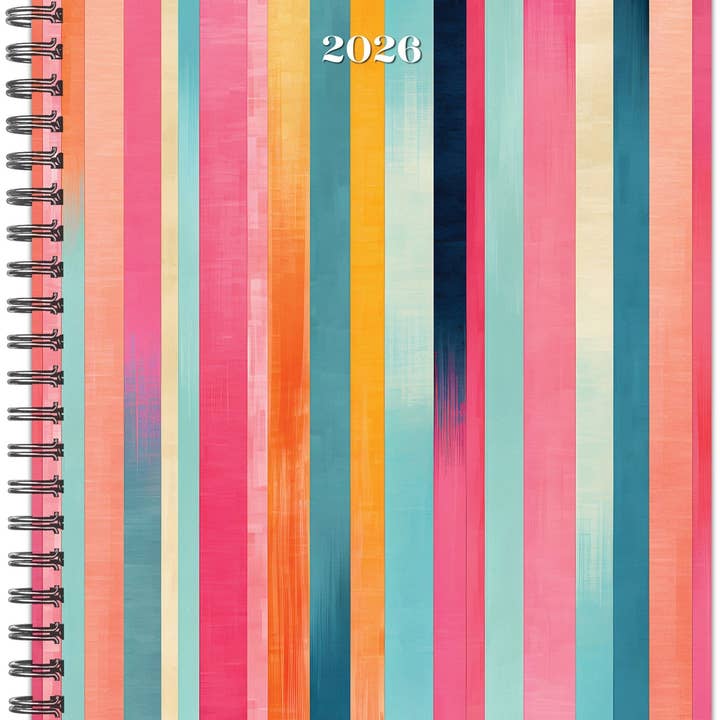 Happy Stripe 2026 6.5" x 8.5" Weekly Monthly Softcover Planner for wholesale by Willow Creek Press & Gifts