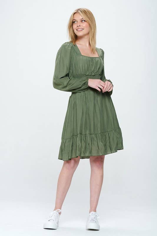 Hesperus - Wholesale Dress - Women's - Smocked Waist Square Neck Dress15