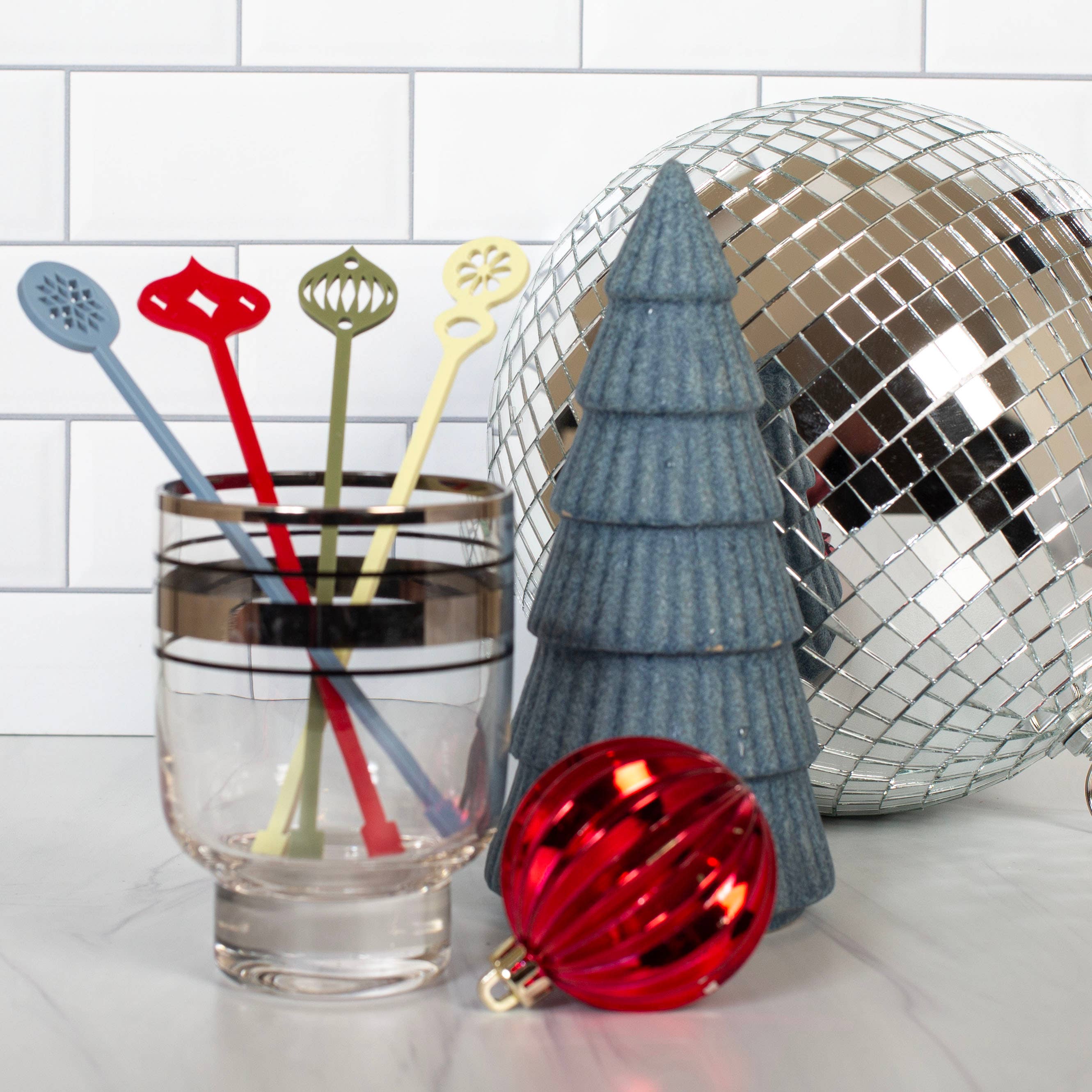 Mod Lounge Paper Company - Wholesale Drink Stirrer - Retro Ornament Holiday Beverage Mixing Swizzle Drink Stirrer3