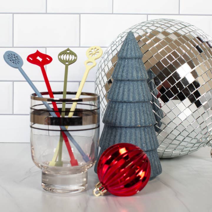 Mod Lounge Paper Company - Wholesale Drink Stirrer - Retro Ornament Holiday Beverage Mixing Swizzle Drink Stirrer3