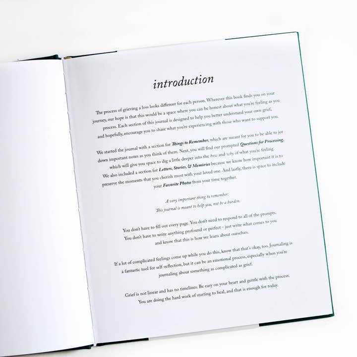 Duncan & Stone Paper Co. - Vente Journal intime - Journal de deuil - Bleu sarcelle | Cadeau de sympathie | Journal de perte d'un enfant3