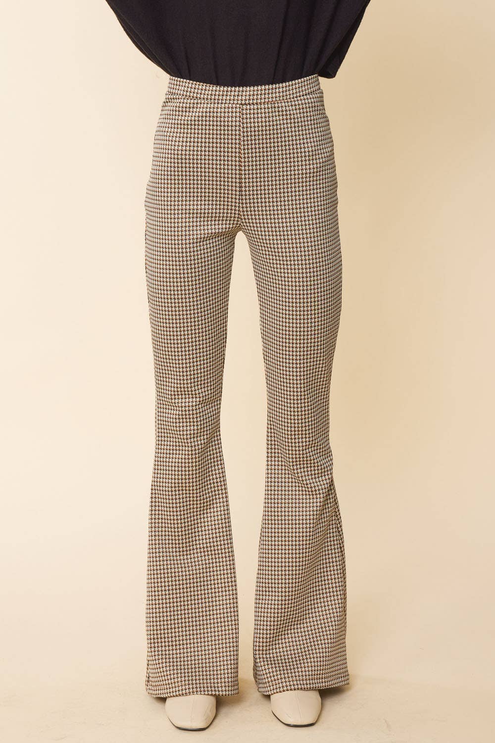 FSL Apparel - Vente Pantalon – femme - SP7050-B - PETIT PANTALON ÉVASÉ À ENFILER À IMPRIMÉ PIED-DE-POULE5