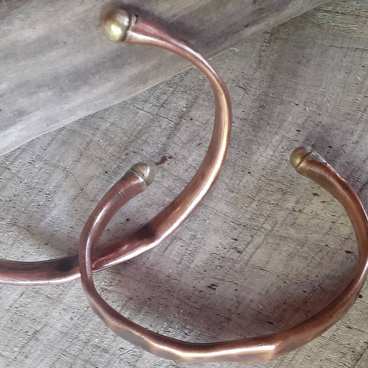 Copper Bracelets with Brass Accent for wholesale by WarmRainyDay Jewelry