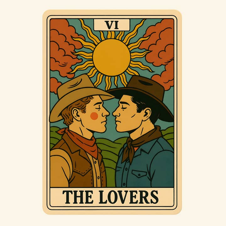 La Pegatina del Tarot de Los Enamorados - Edición Vaquera para venta al por mayor de inviting affairs paperie