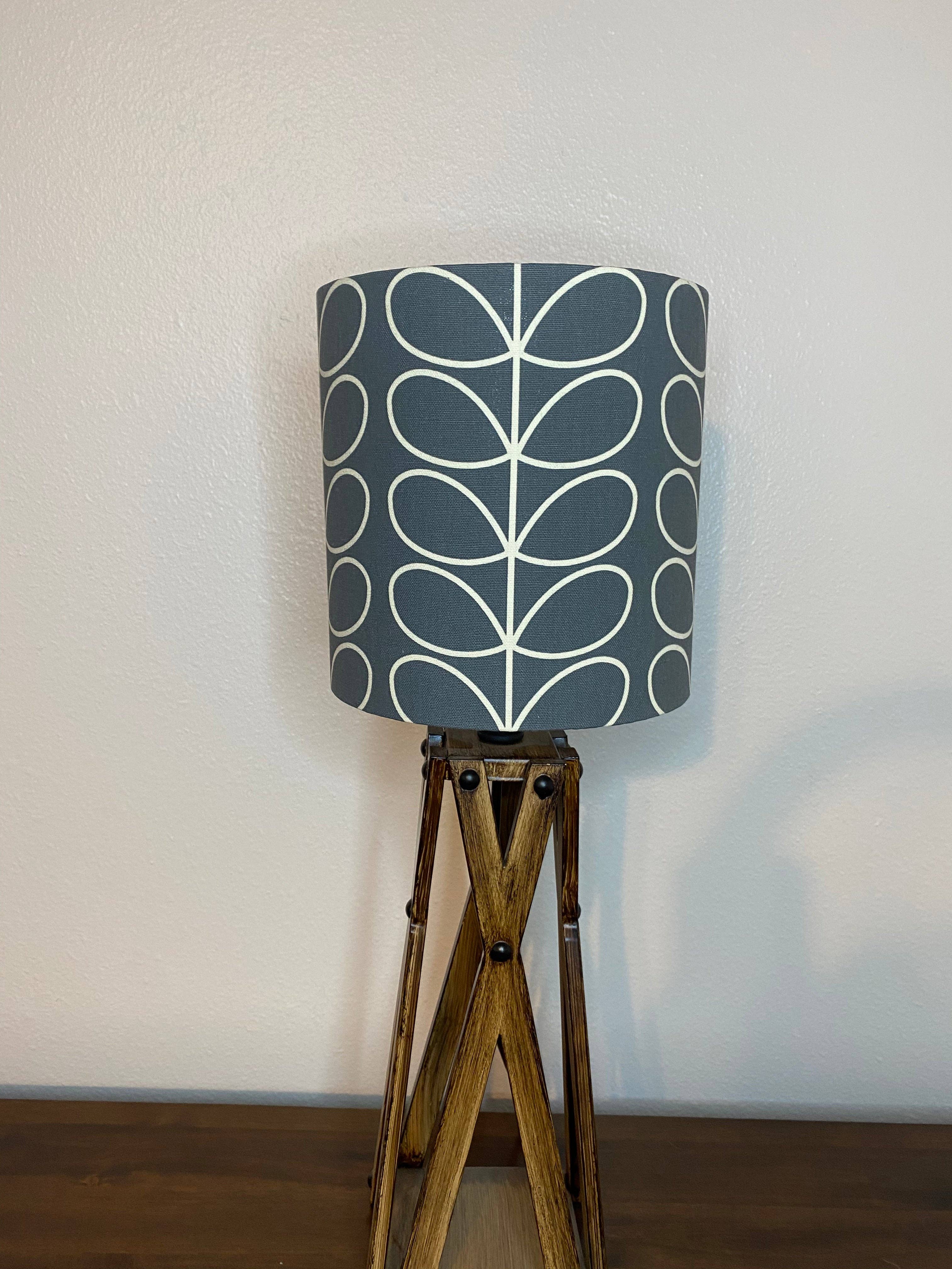 LouSeal Handmade Lampshades - Wholesale Lamp Shade - Orla Kiely Linear Stem Cool Grey Handmade Lampshade5