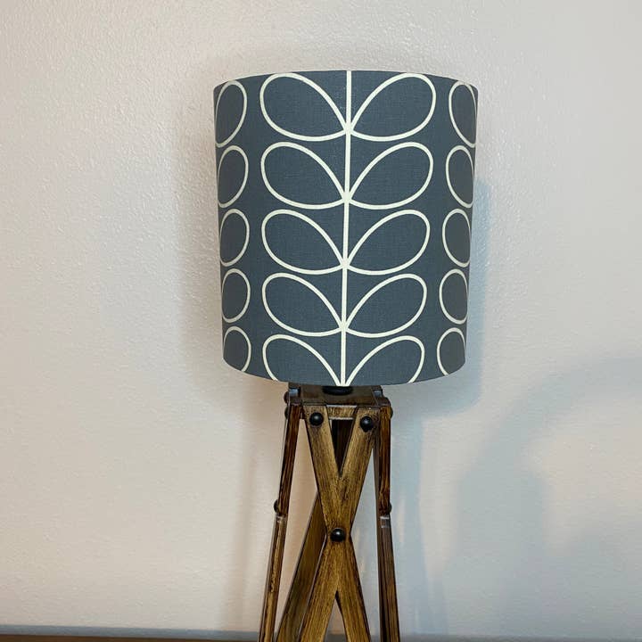 LouSeal Handmade Lampshades - Wholesale Lamp Shade - Orla Kiely Linear Stem Cool Grey Handmade Lampshade5