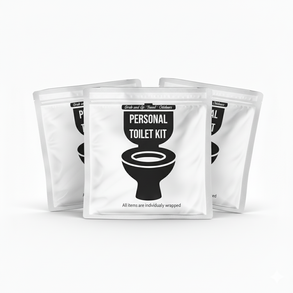 Kit U Safe - Wholesale Toiletry Bag - Unisex - White and Black Toilet Kit6