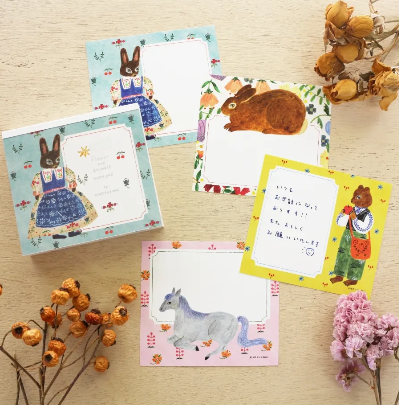 「FUNJI」In Japan - Wholesale Notepad - Aiko Fukawa Memo Pad | Flower and Animals Notepad7