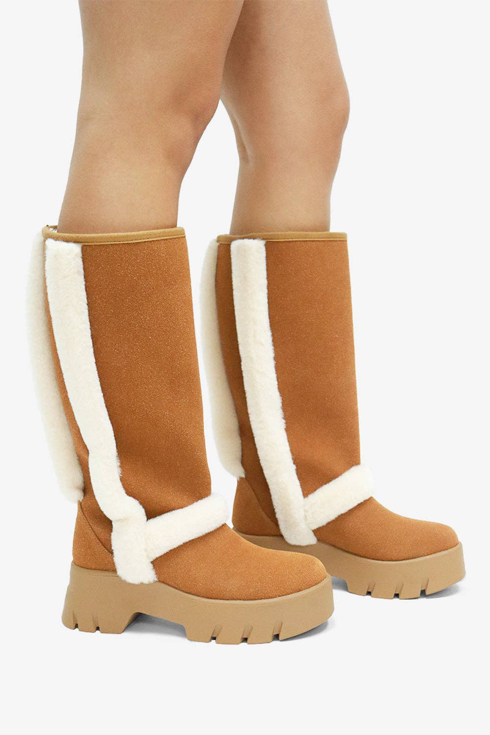 Lemonade Shoes - Wholesale Boots - Women's - RAEY - Tall Platform Winter Boots, Shearling Details13