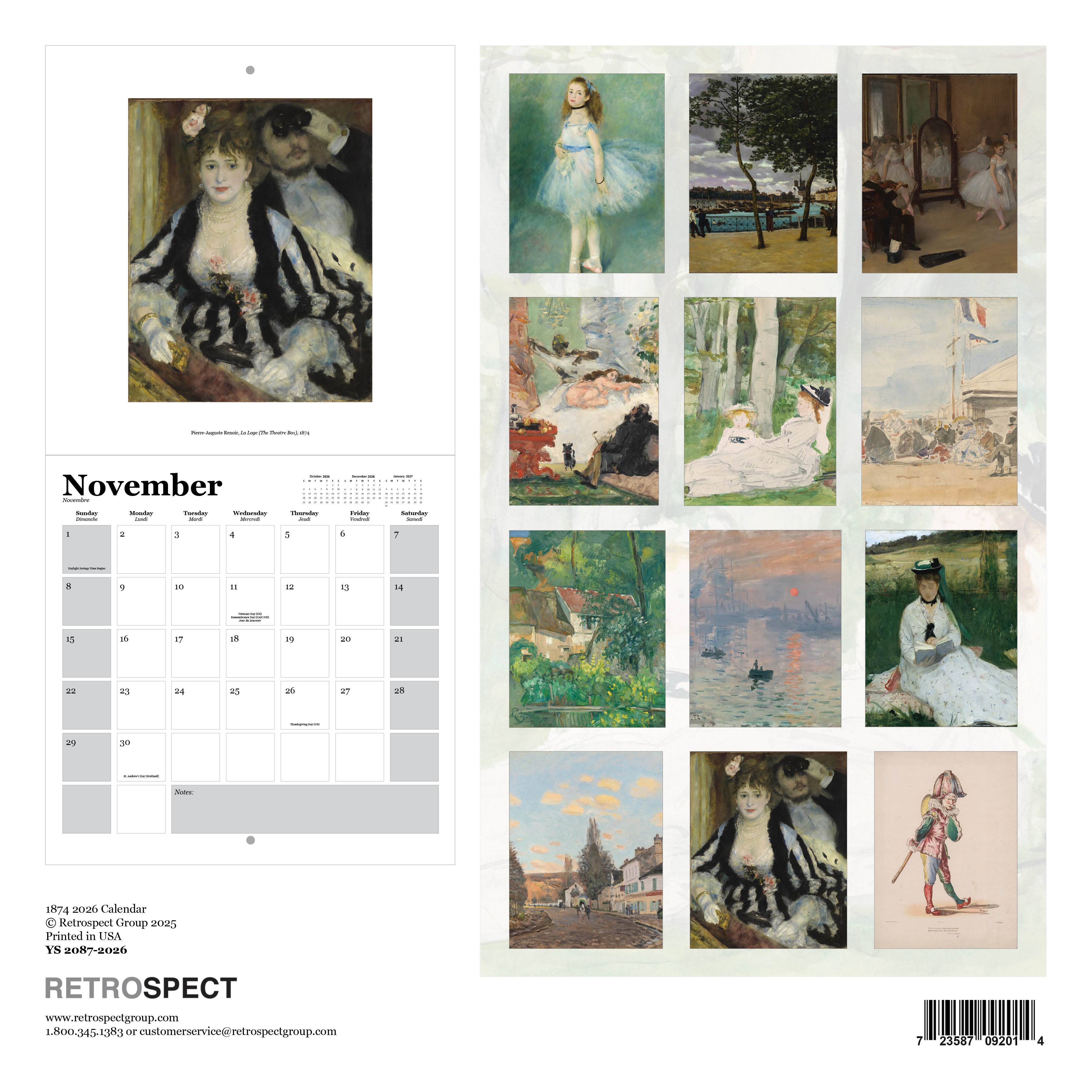 The Retrospect Group Collection – wholesale Kalender – Impressionistutställningen 1874 Väggkalender 20261