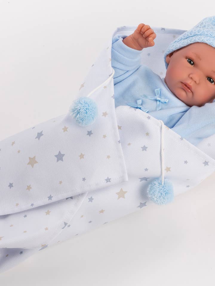 13.8" Anatomically-Correct Newborn Doll Kayden With Blanket for wholesale by Llorens