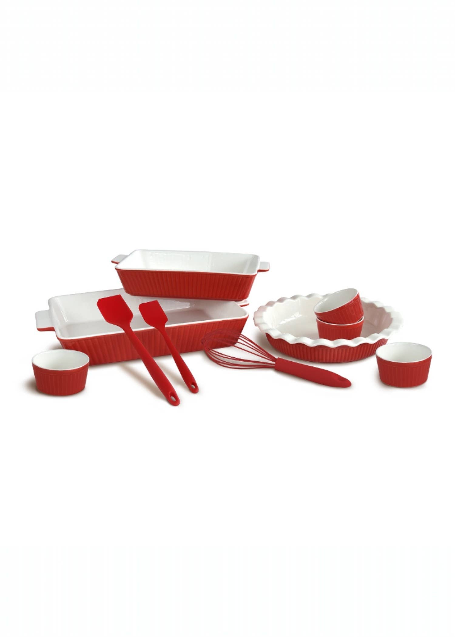 Gourmet Edge - Wholesale Baking Dish - 10-Piece Ceramic Bakeware Set – Red1