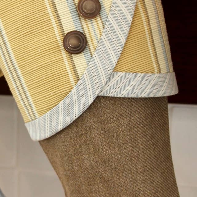 The Sunday Studio - Wholesale Holiday Stocking - Lakehouse Style Blue and Yellow Handmade Christmas Stockings6