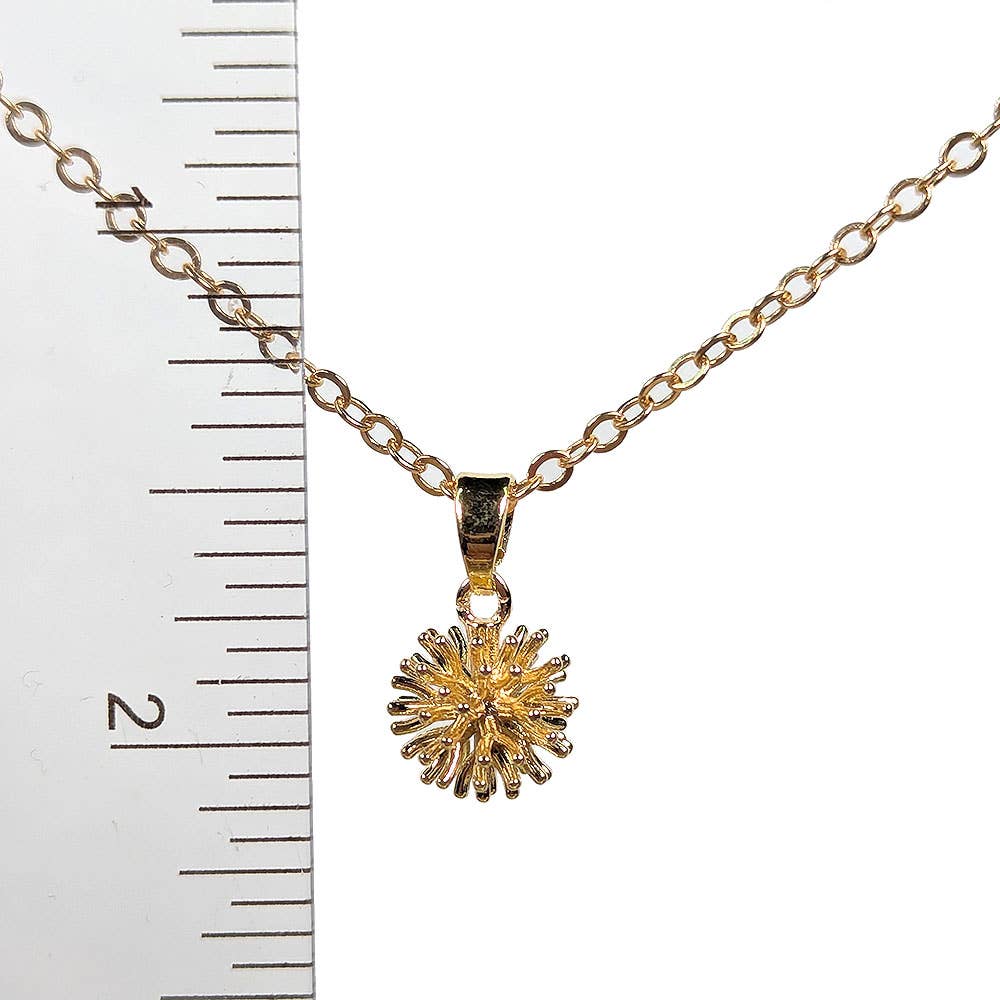 Stylish Jewelry Supply - Vendita all'ingrosso Collana con ciondolo/pendaglio - Collana Pom-Pom Rotonda 3D Placcata in Vero Oro 14K1