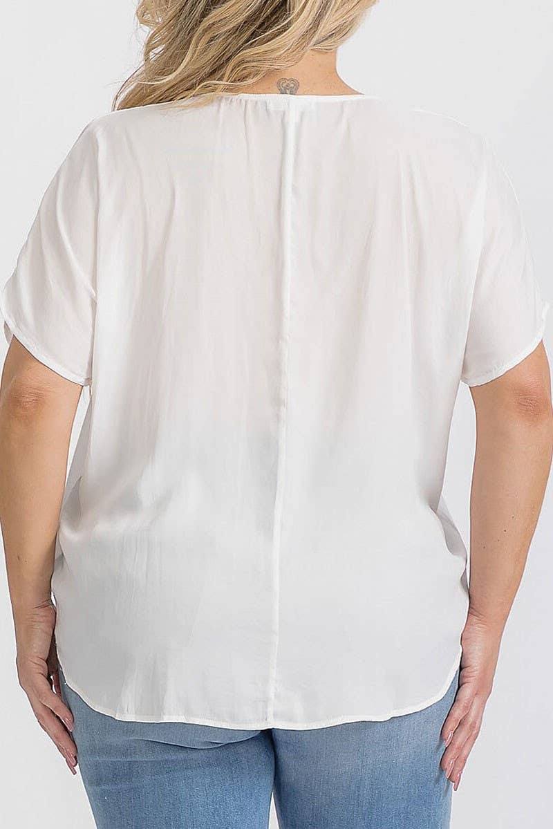 ROUSSEAU - Venta al por mayor Blusa - Mujer - Blusa túnica de manga corta con cuello en V10