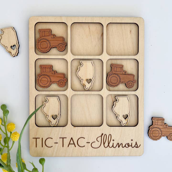 Illinois State Gift - Tic-Tac-Toe IL Game - Customizable for wholesale by Birch House Games & Gifts