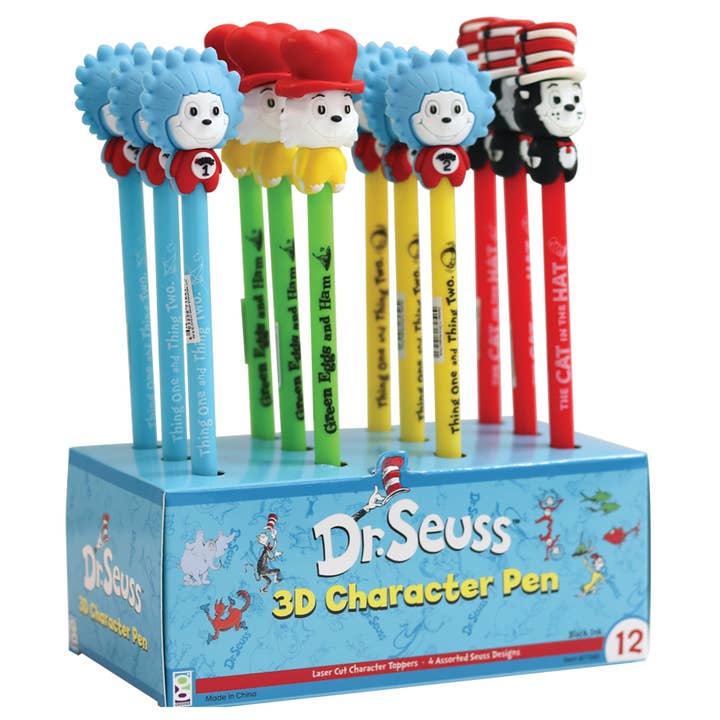 Geddes - Wholesale Pen - Dr Seuss 3d Character Pen 12/display
