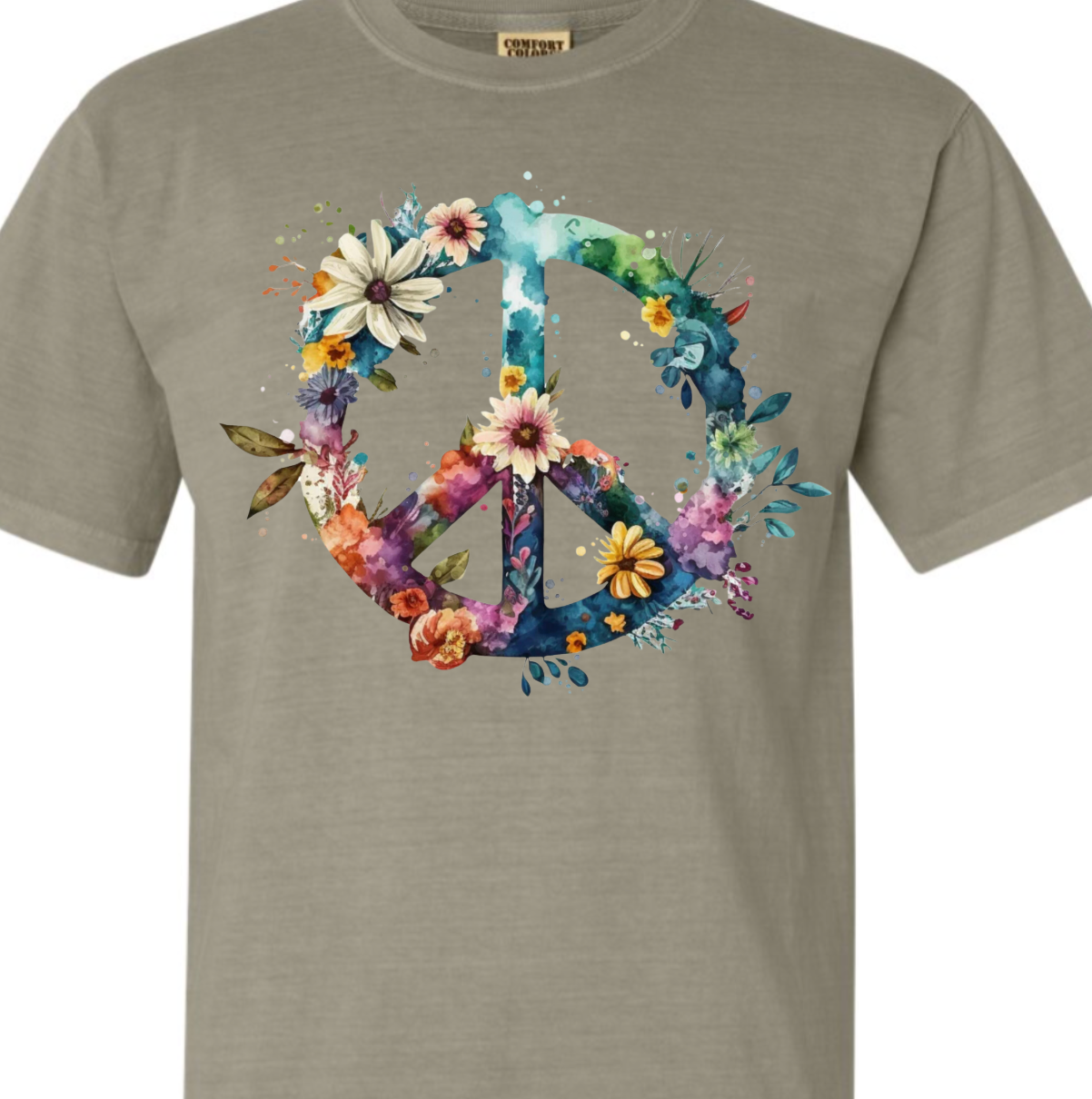 Kiki's Boutique - Wholesale Screen Printed T-Shirt - Women's - Peace Sign Comfort Color Tee6