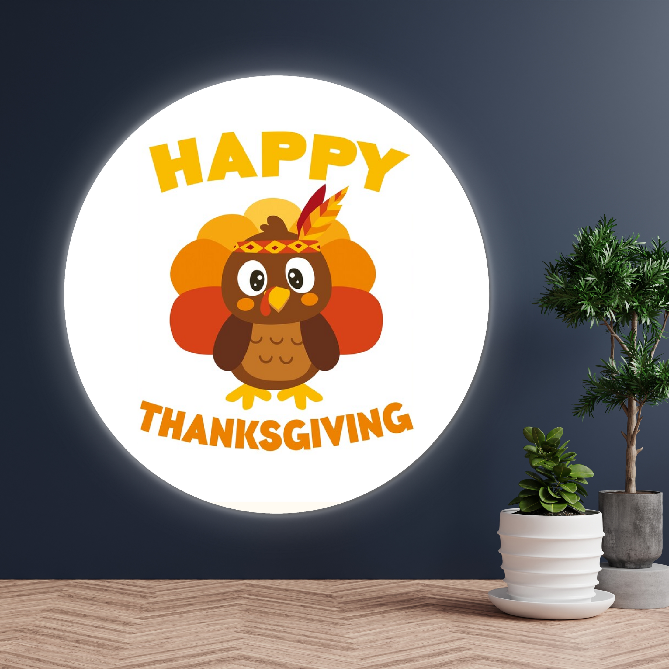 Glow Neon - Wholesale Neon Sign - Happy Thanksgiving Printed Neon Sign, Wall Art Lights Deco3