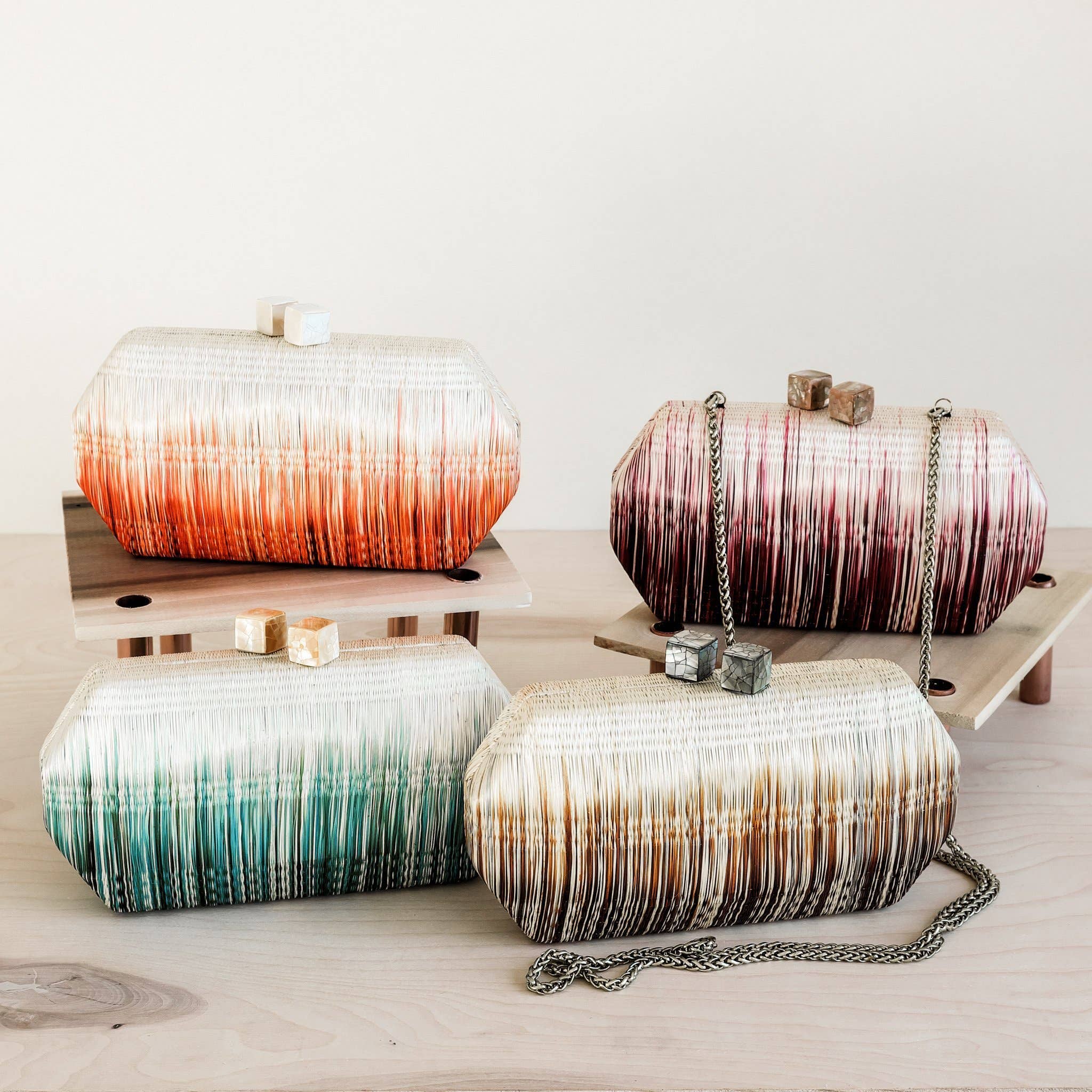 LIKHÂ – Bolsa - Mulher por atacado – Bolsa Clutch Teal - Embreagem artesanal | LIKHÂ6