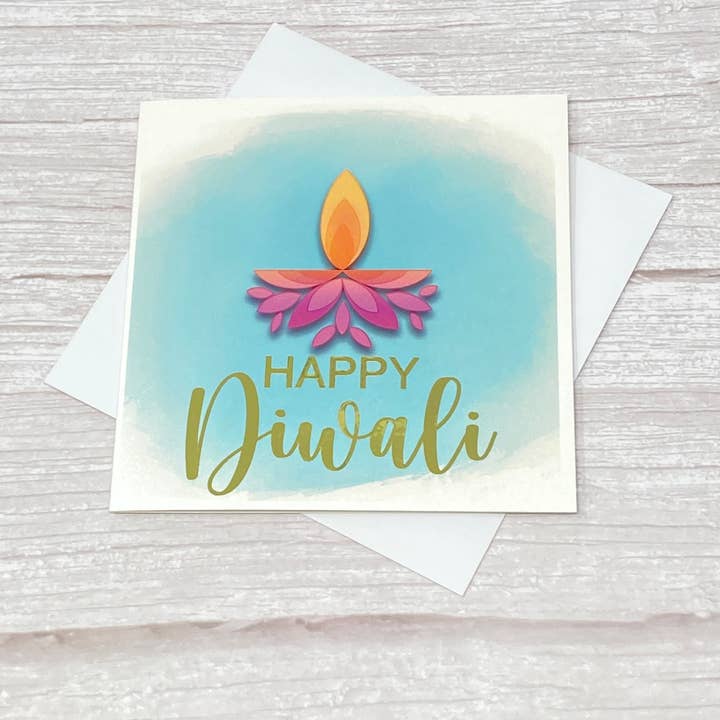 Carte de Joyeux Diwali | Diya Moderne Coloré | Sud-Asiatique pour la vente par CraftyAniShop