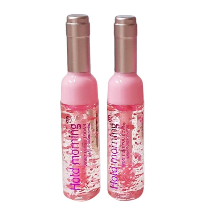 ASSORTED HOLD MORNING WINE BOTTLE LIP GLOSS HL5735 (24PC) for wholesale on Faire