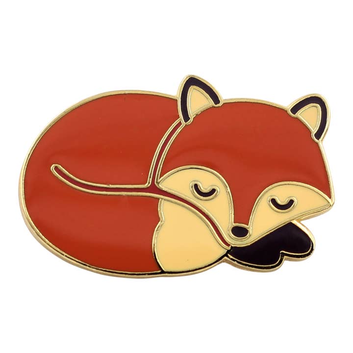 Real Sic - Venta al por mayor Botón/prendedor - Sleepy Fox - Pin esmaltado de zorro dormido