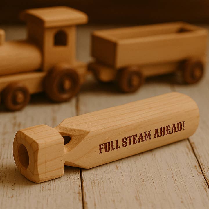 CGB Giftware - Wholesale Wood toy – Child - 'Full Steam Ahead' Wooden Train Whistle