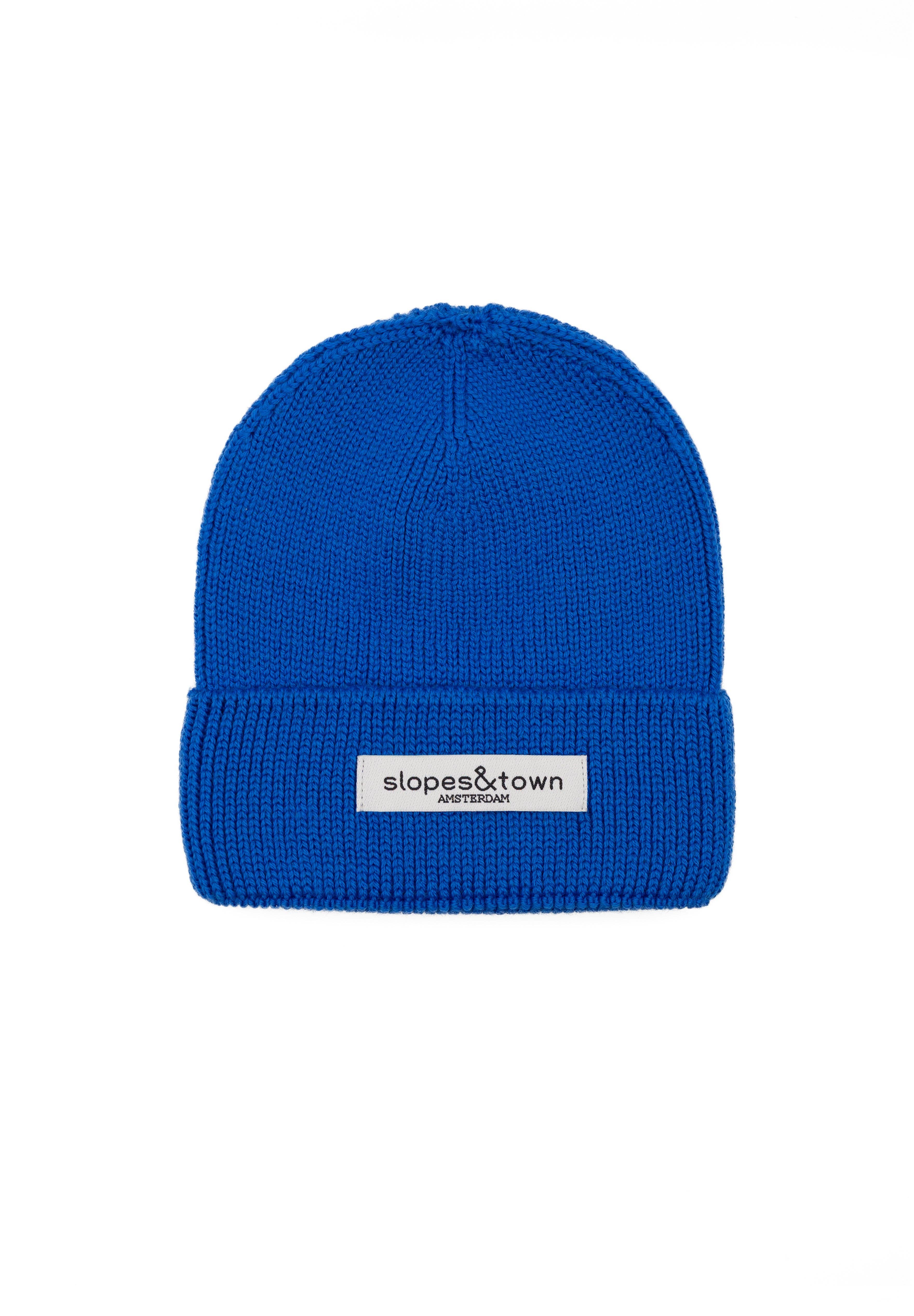 Slopes&Town - Wholesale Beanie - Kinderen - Kinderen Merino Wol Muts Elektrisch Blauw0