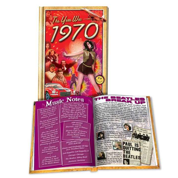 Minilibro de 1970: regalo de cumpleaños o aniversario para venta al por mayor de Flickback