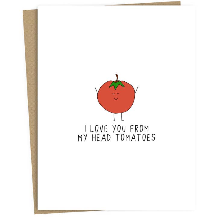 rockdoodles - Wholesale Love Card - I Love You From My Head Tomatoes | Valentine's Day Love Card