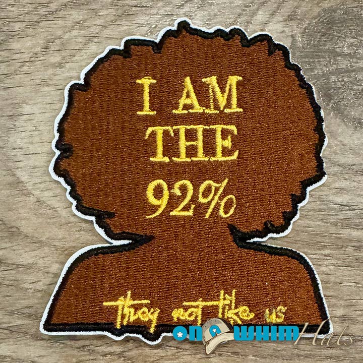 I am the 92% Iron-On Patch for wholesale by On a Whim Hats