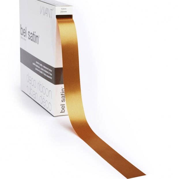 Poly Copper Satin Ribbon for wholesale by kadopapier.net